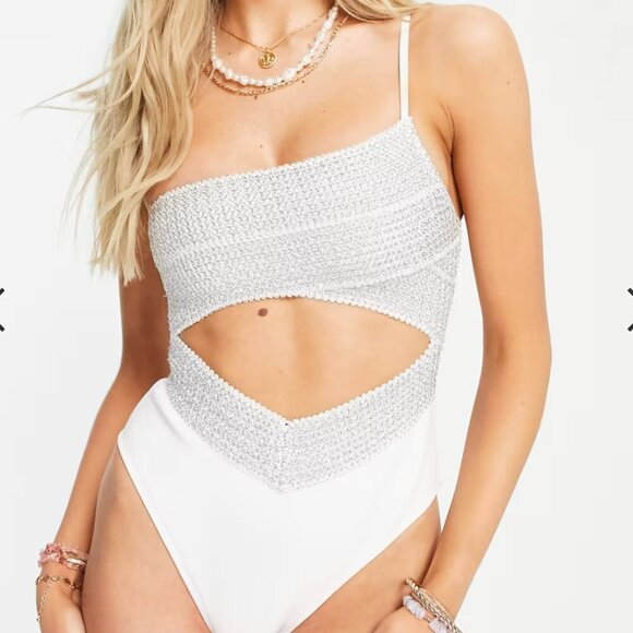 River Island One Shoulder Swimsuit - Picture 1 of 11